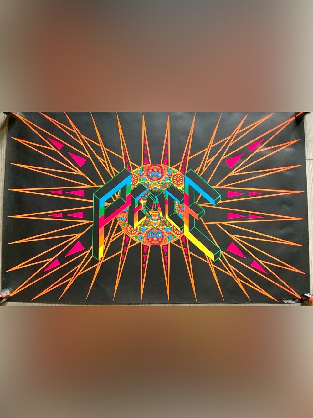 Vintage 1968 “PEACE” Psychedelic Art Poster – Thomas Korpalski
